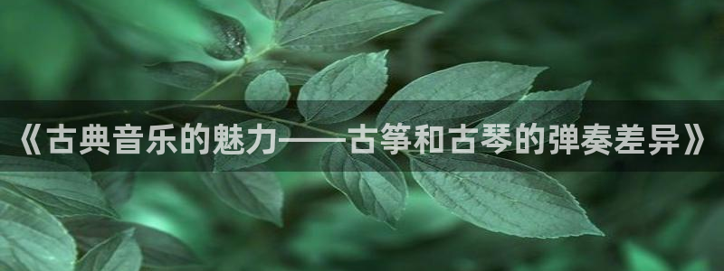 凯发k8官方:《古典音乐的魅力——古筝和古琴的弹奏差异》